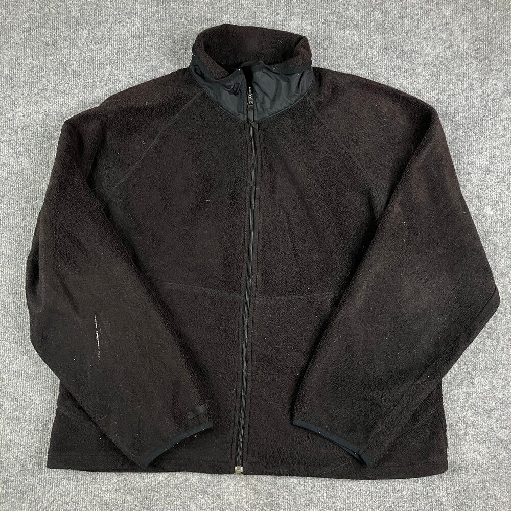 Cabela's Fleece Jacket Mens Size L Black Full Zip Outdoor Mock Neck Hiking